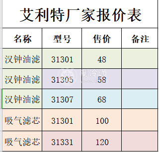 报价表